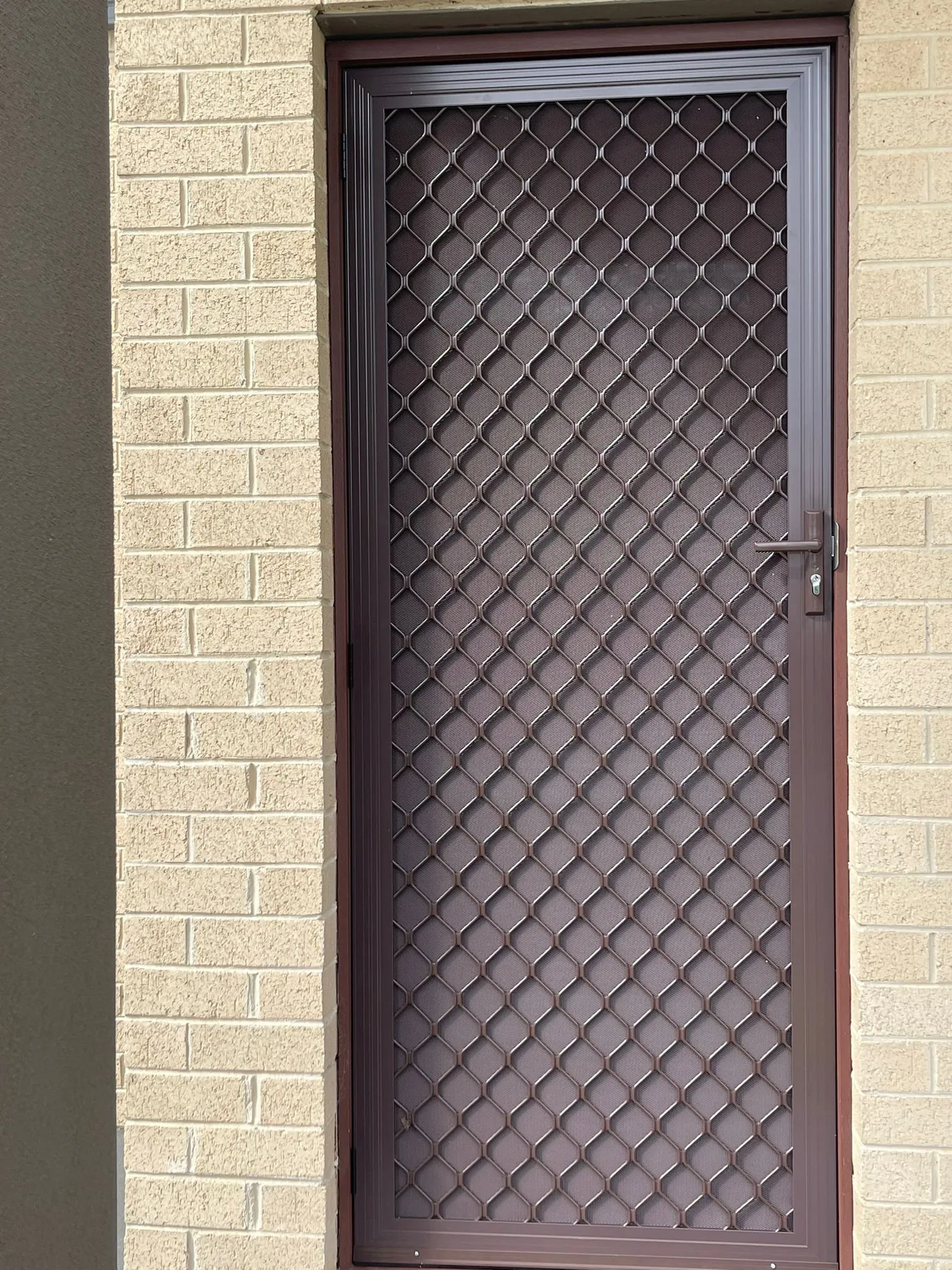 A security door installed by Galaxy Blinds
